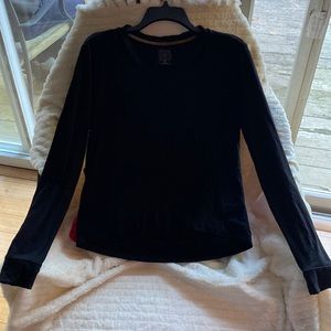 Lime&Vine Black Cutout Neck Stretch High Low Hem Top NeverUsed